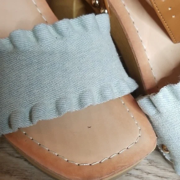 Madden Girl Camila Eyelet Ankle Strap Wooden Block Heel Platform Sandals - Picture 11 of 11